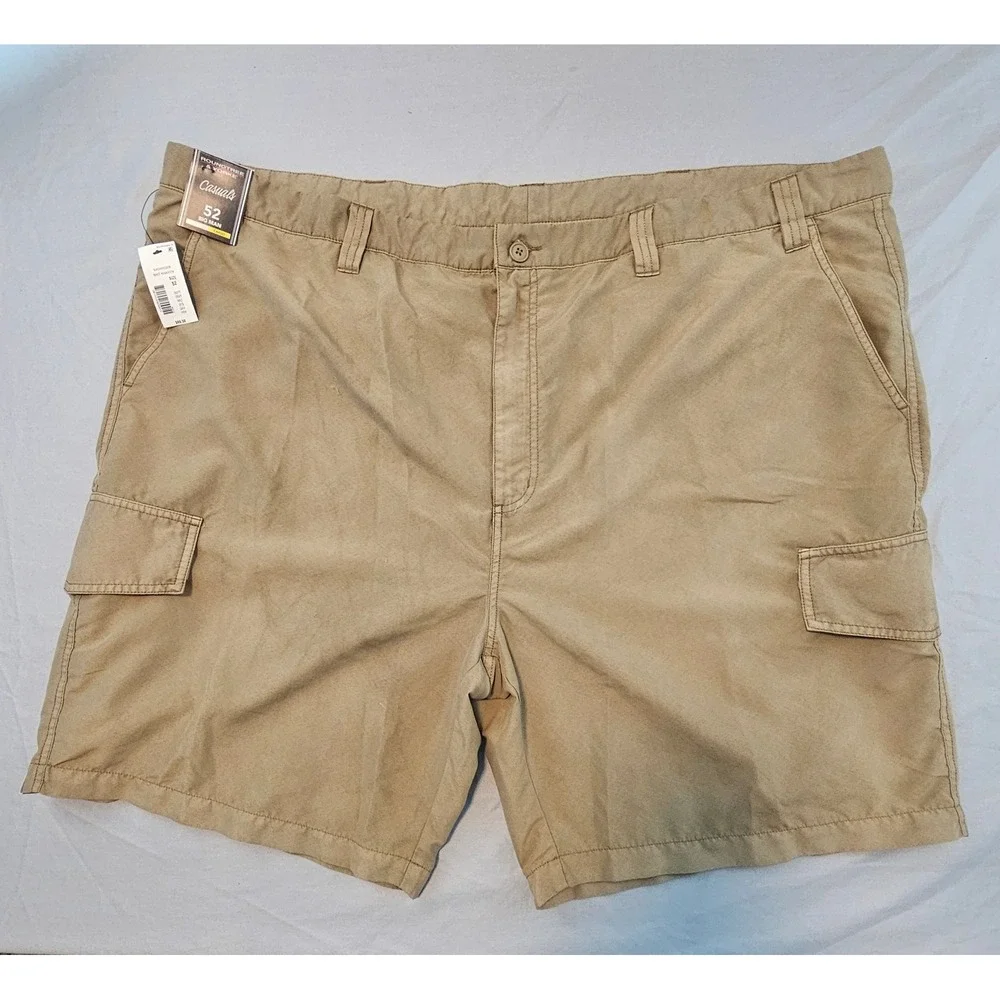 Roundtree & Yorke 52 Big Man Khaki Cargo Shorts 9